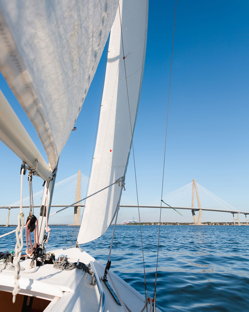 Sailboat with Ravenel Bridge